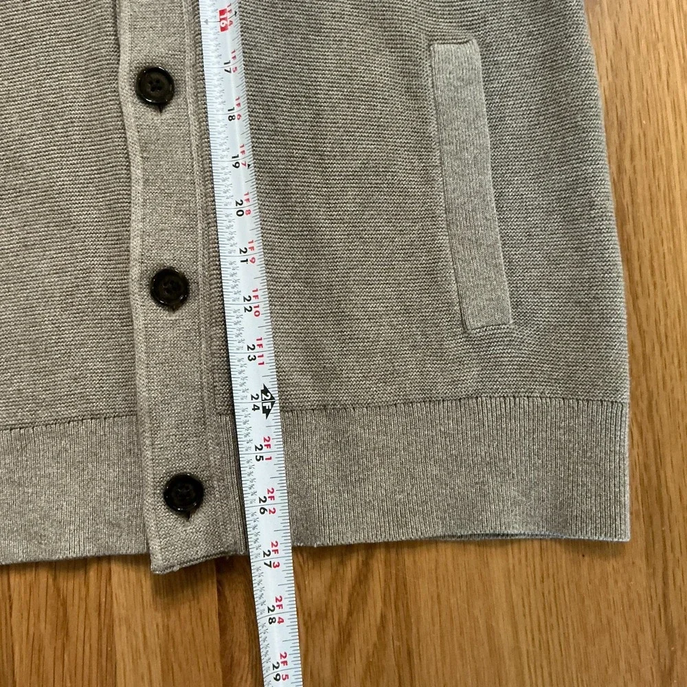 Banana Republic Shawl Collar Cardigan Sweater Mens M Beige 100% Supima Cotton